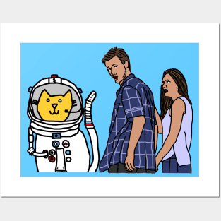 Distracted Boyfriend Meme Sci Fi With Space Cat Posters and Art